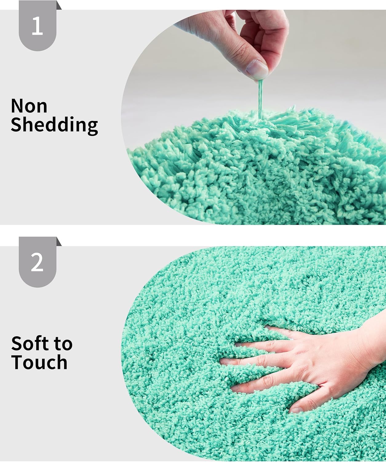 Bathroom Rug 24x36 Non Slip Fluffy Bath Mat for Bathroom Floor Washable Plush Luxury Bath Rug for Tub Soft Absorbent Shower Mat, Spa Blue