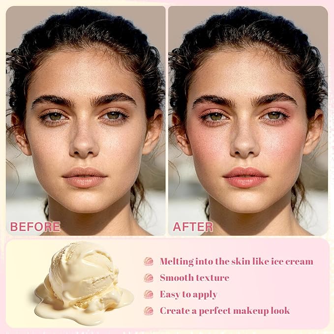 UCANBE Skin Breath Blush & Bronzer Multiuse Stick, 2-in-1 Creamy Face Cheeks Contour Makeup Stick for Natural Radiant Finish Look, Vegan & Cruelty-Free, Travel-Friendly (03 Peach Juice)
