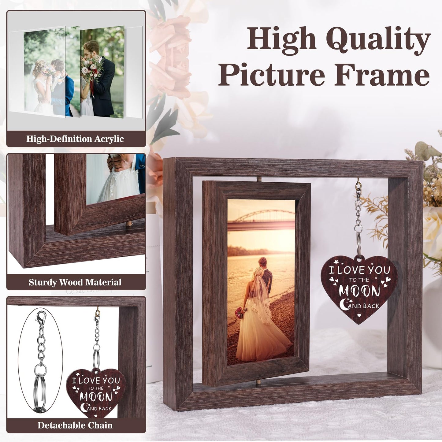 Boiveco Romantic Gifts for Him Her Boyfriend Girlfriend, Wife Husband Valentines Gifts Love Picture Frame 4x6, Birthday Anniversary Couples Gift for Women Men