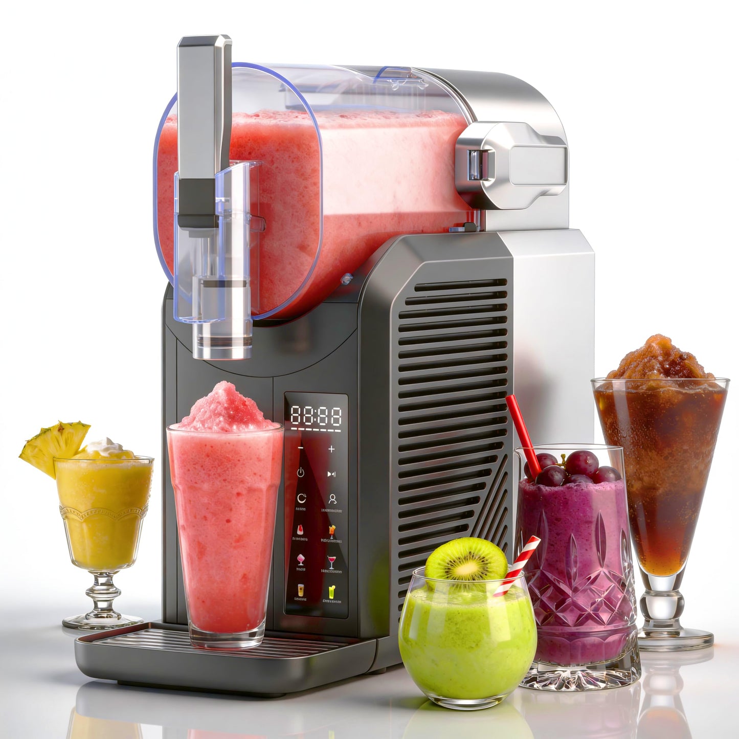 ZABINS Slushie Machine, 2L/68oz Frozen Drink Maker & Margarita Machine with 6 Presets and LED Display, No Ice Needed, Slushy Machine for Home & Party