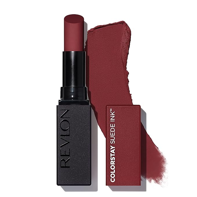 Revlon Lipstick, ColorStay Suede Ink, Built-in Primer, Stocking Stuffer for Women, Waterproof, Smudge-proof, Matte Color, 019 In the Zone, 0.09 oz
