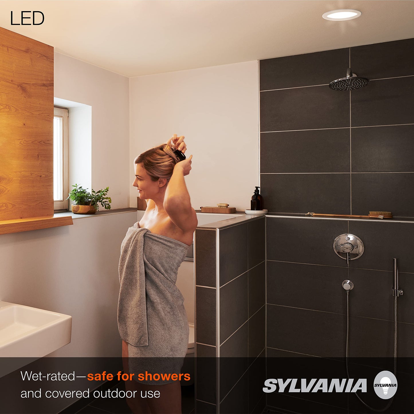 LEDVANCE Sylvania 5”/6” LED Recessed Lighting Downlight with Trim, 8.5W=65W, Dimmable, 675 Lumens, White 3000K, Wet Rated/UL/Energy Star – 12 Pack (62236)