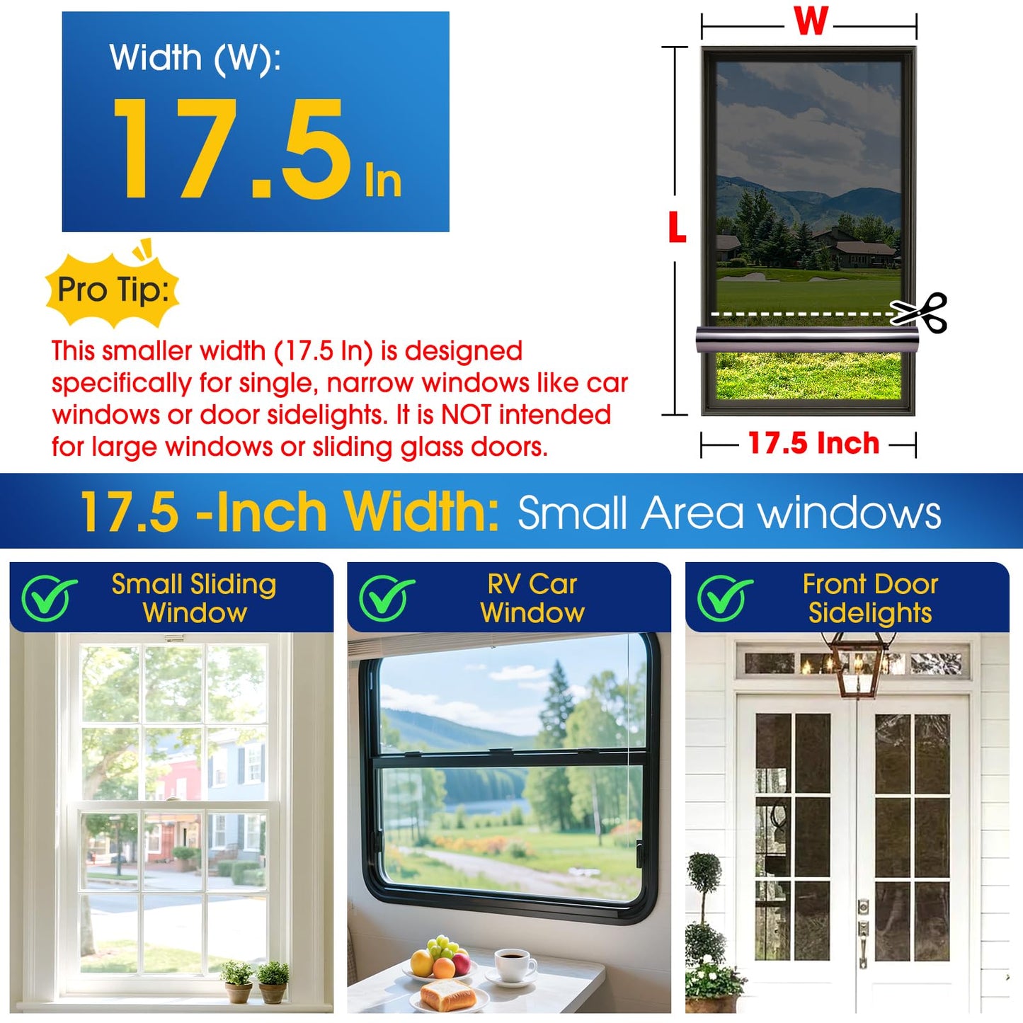 Coavas One Way Window Privacy Film, Window Tint for Home, Daytime Reflective Mirror Glass Windows Coverings Heat UV Blocking See Out Not in, Black, 17.5 x 78.7 Inch