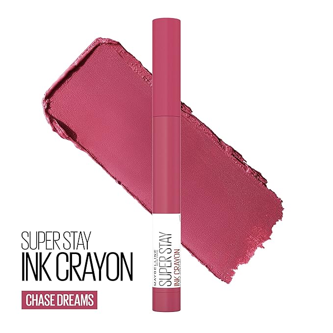 Maybelline Super Stay Ink Crayon Matte Longwear Lipstick Makeup, 150 Chase Dreams, 0.04 oz