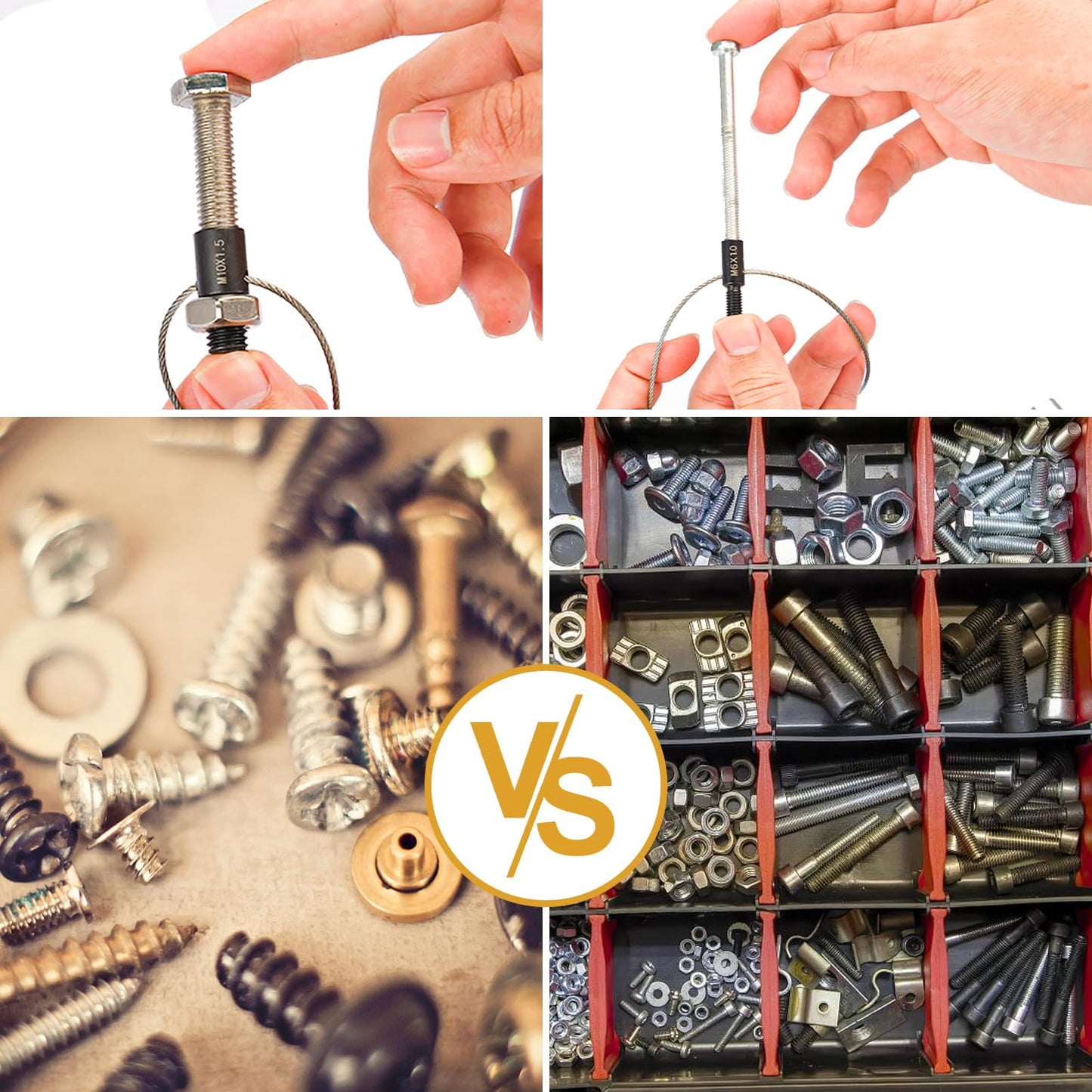 Nut and Bolt Thread Checker 28 Male/Female Thread Gauges (15 SAE/Inch & 13 Metric) Nut and Bolt Thread Size Checker Thread Identifier Gauges for Quickly Identify and Verify