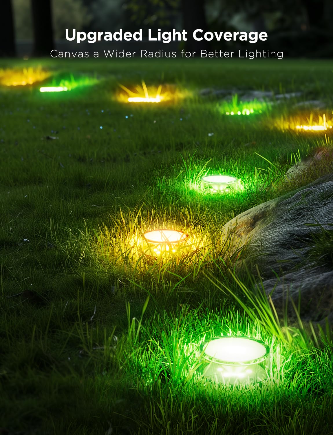 Govee Outdoor Ground Lights 2, 50ft Patio Decorations, 15 Pack RGBIC Pathway Lights with 100LM Warm White, IP67 Waterproof, 63 Scene Modes, Works with Alexa, Google Assistant