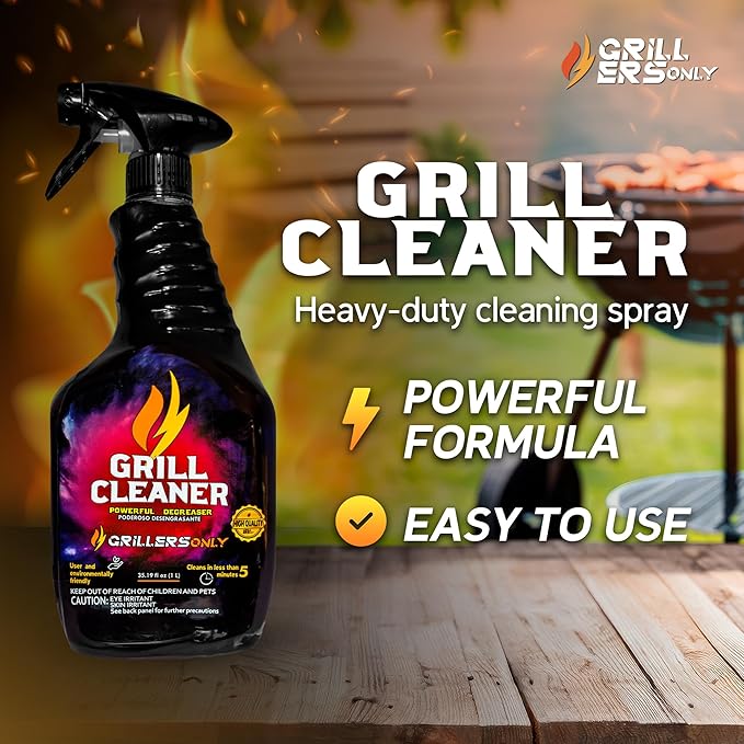 Grill Cleaner & Degreaser 35.2 fl oz | Heavy-Duty Cleaning Spray for BBQ Grills Griddles & Outdoor Kitchen Surfaces