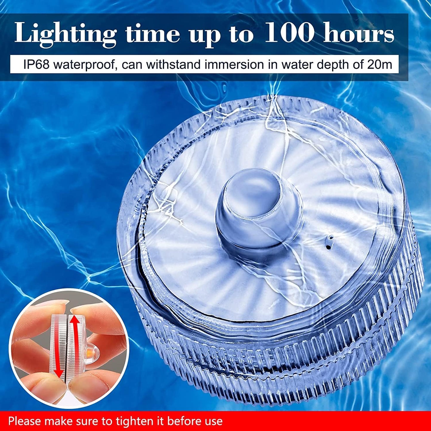 HL Submersible LED Lights,RGB Small LED Light,100 Hours Waterproof Flameless Led Lights Battery Powered for Wedding Home Vase Festival Party Decoration 24pcs(Built-in 48 Batteries)