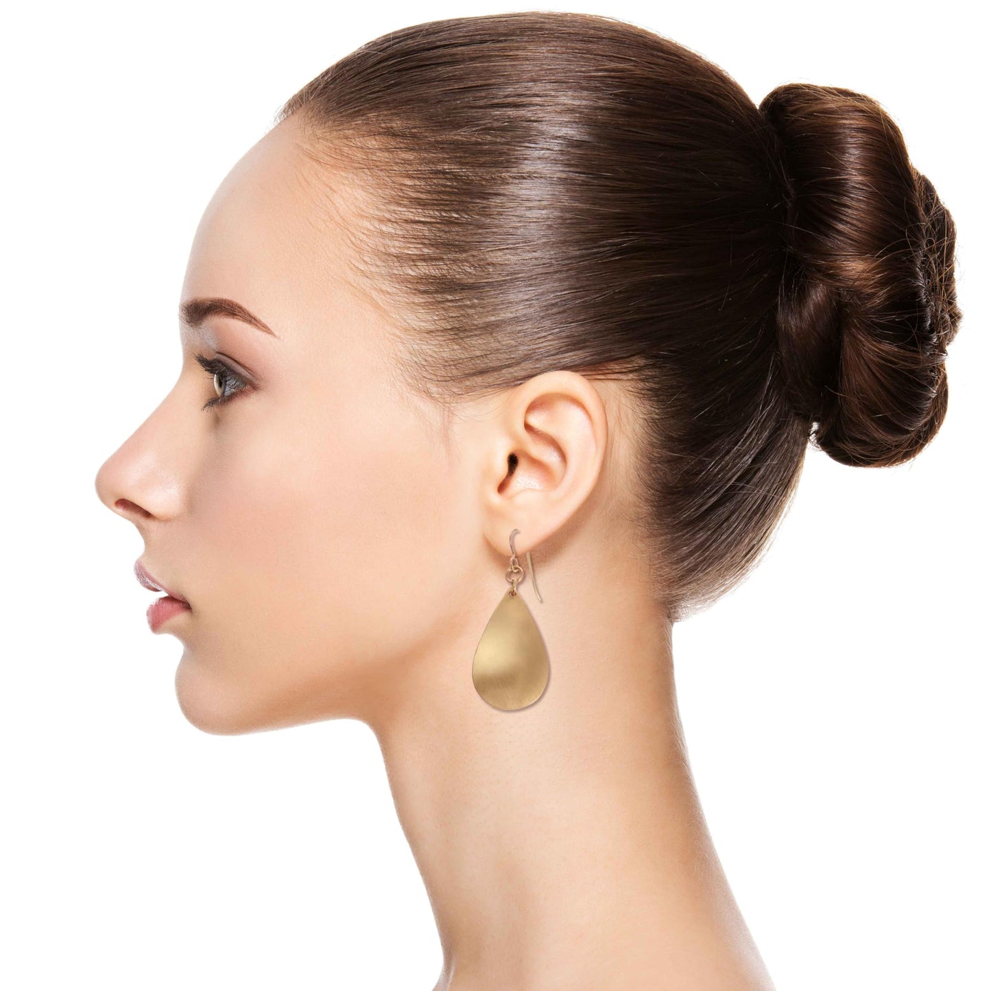 Brushed Bronze Teardrop Earrings