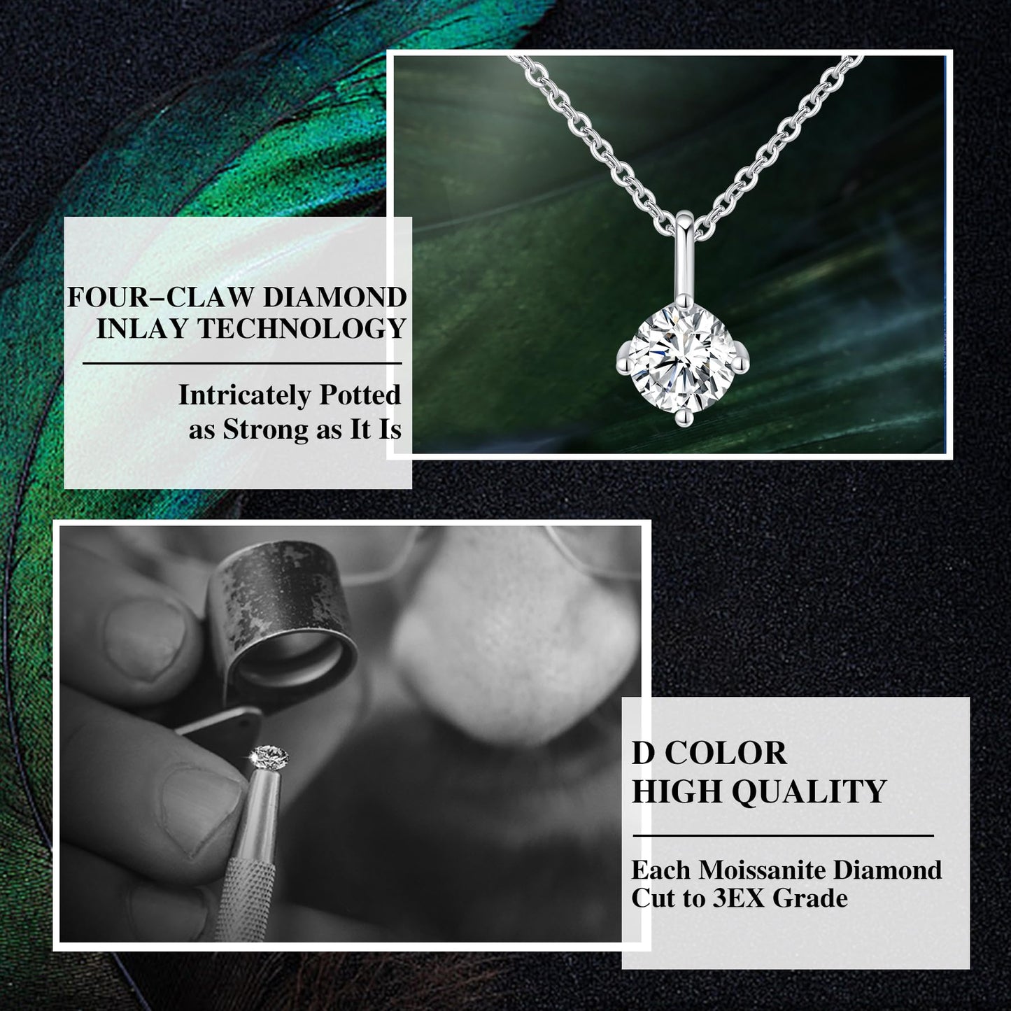 GlmrngDQ Moissanite Necklace for Women Jewelry, 18K White Gold Plated 925 Sterling Silver Lab Created Diamond Pendant, Gift for Anniversary, Birthday, Wedding - to My Wife, Friends, Mom.…