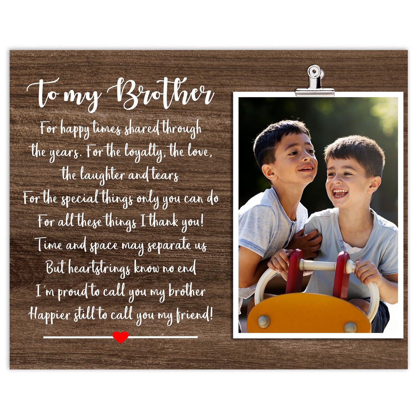 To My Brother Picture Frame - Birthday for Sibling from Sister, Little or Big Brother Present