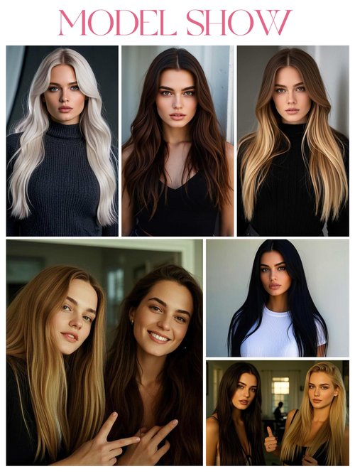 Sew in Hair Extensions Real Human Hair One Piece 22inch Genius Wefts Hair Extensions Human Hair Invisible Chestnut Brown Mixed Dark Brown with Dark Brown Roots Genius Weft Human Hair 60 Grams