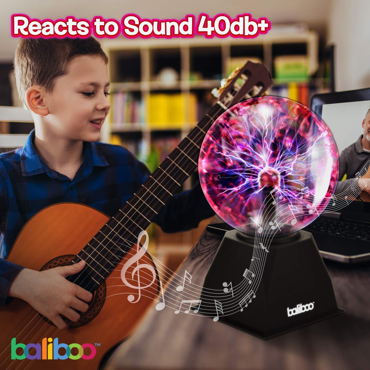 BALIBOO 6" Plasma Ball Light – Touch Activated Lightning Globe – 12V Power Adapter Plug Plasma Globe Lamp – Interactive Science Static Electricity Ball, Christmas Stocking Stuffers for Teens and Kids
