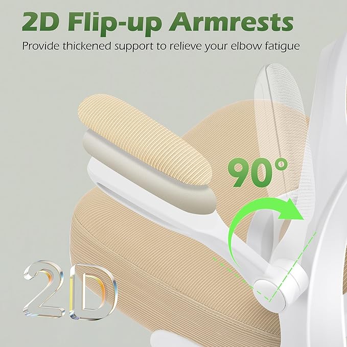AreShark Office Chair Ergonomic Desk Chairs with Adjustable Lumbar Support& Headrest Hanger, High Back Breathable Mesh Chair with Wheels, Rolling Swivel Comfy Task Computer Chair for Home Work Gaming