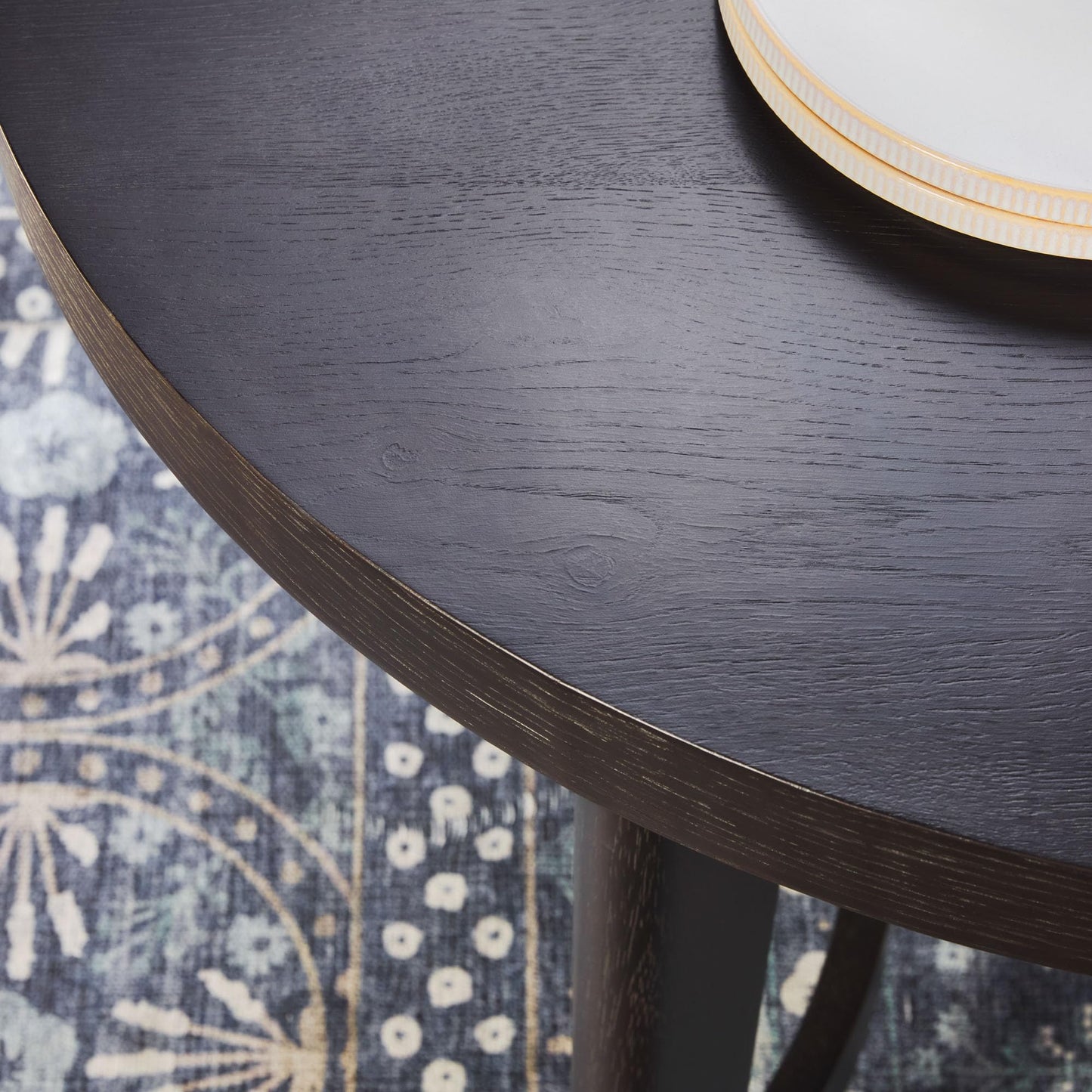 Walker Edison Modern Farmhouse Rustic Solid Oak Wood Oval Dining Table for 6 - Black Oak
