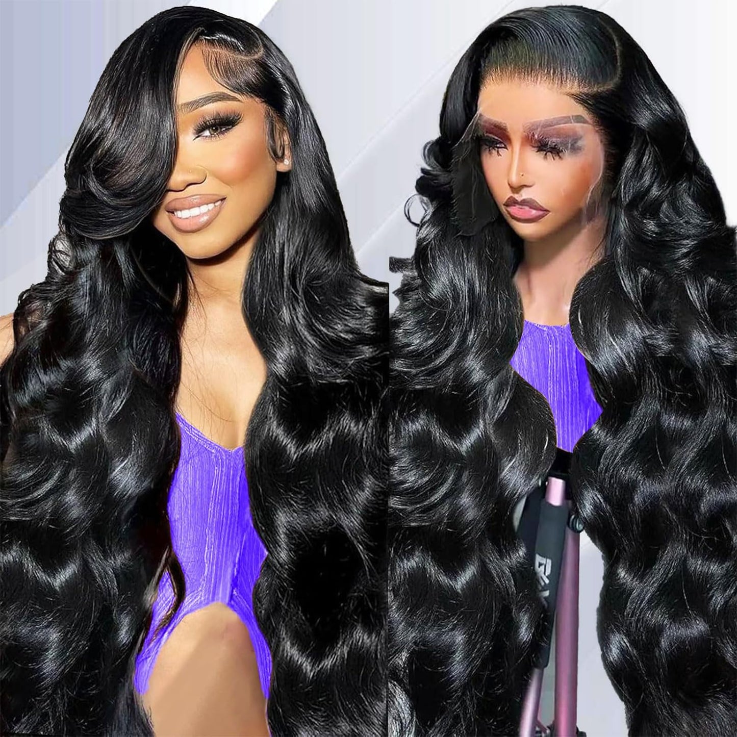 38 Inch Body Wave Lace Front Wigs Human Hair 200 Density 13x6 HD Lace Frontal Wigs Human Hair Glueless Full Lace Front Wigs Huma