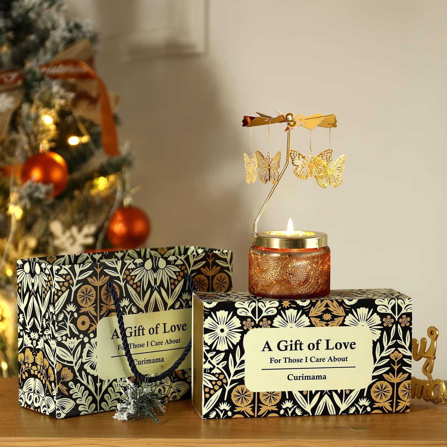 Butterfly Candle Gifts for Women, Unique Birthday Gift for Women Mom Sister, Funny Birthday Gifts for Friend Girlfriend, Grandma, Daughter in Law, Rotatable Scented Candles Gift for Anniversary