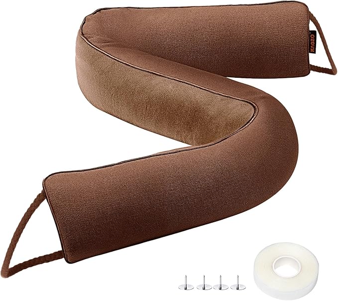 MAGZO Door Draft Stopper, 36 Inch Under Door Draft Blocker Noise Stopper, Weighted Wind Blocker Draft Guard for Bottom of Door, Brown
