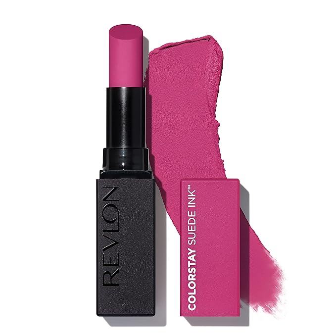 Revlon Lipstick, ColorStay Suede Ink, Built-in Primer, Stocking Stuffer for Women, Waterproof, Smudge-proof, Matte Color, 010 Tunnel Vision, 0.09 oz
