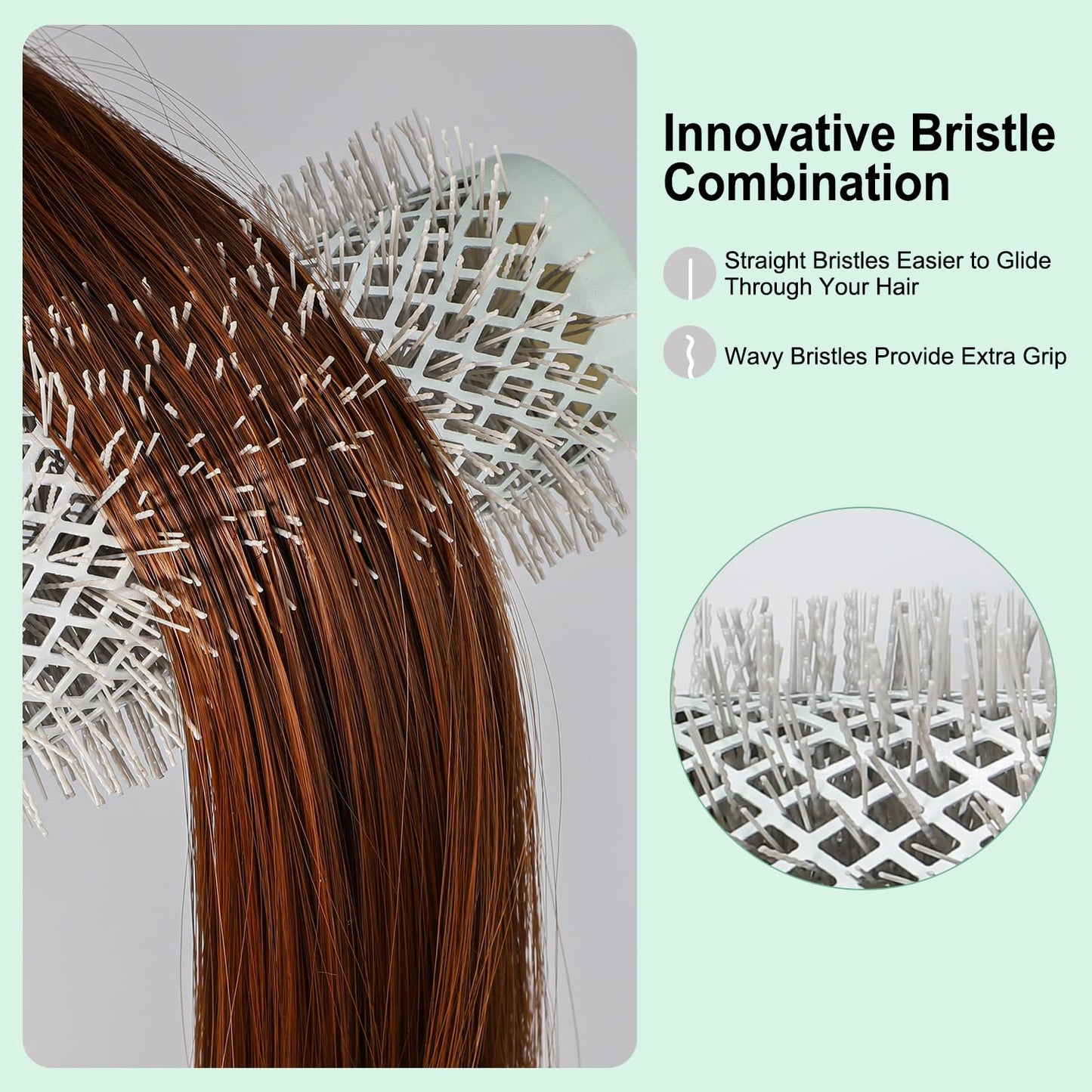 EAGLE FORTRESS Agnoil Round Hair Brush with Argan Oil + Ion + Ceramic for Blow Drying, Innovative Bristle Combination Round Brus