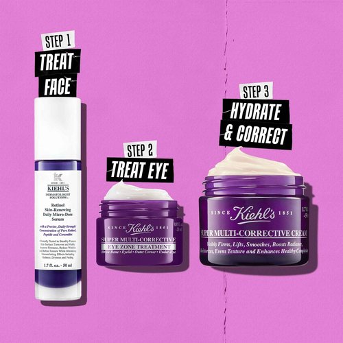 Kiehl's Super Multi-Corrective Eye Cream, Anti-Aging Cream that Lifts Brow Bone Area, Smooths and Firms Eye Lids, Bilberry Seed Extract and Collagen Peptide for Smoother Looking Skin - 0.5 fl oz