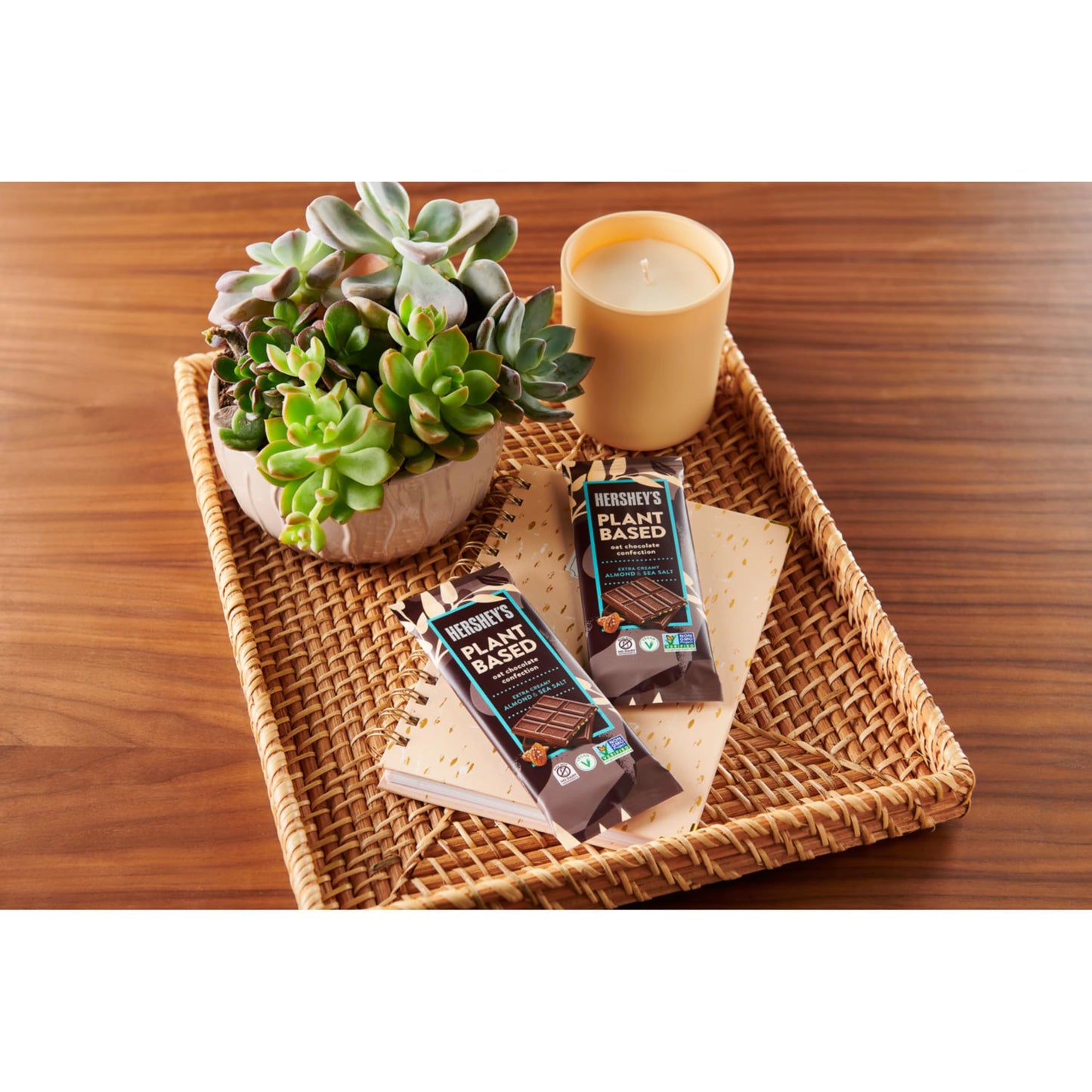 HERSHEY'S Plant Based Extra Creamy with Almond and Sea Salt Candy Bar, 1.55 oz (12 Count)