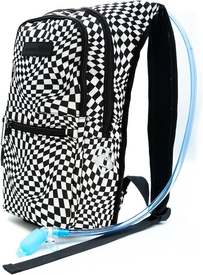 Kandies World Reflective Festival Hydration Pack - 2L Hydropack for Raves, Hiking, Biking, Running, and More (with Anti-Th...