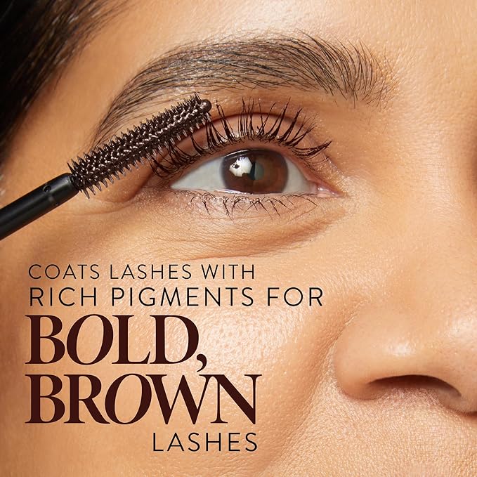 LAURA GELLER NEW YORK Kajal Longwear Mascara, Brown - Lengthening, Defining, Curling, Buildable Formula Eye Makeup - Natural Look for Everyday