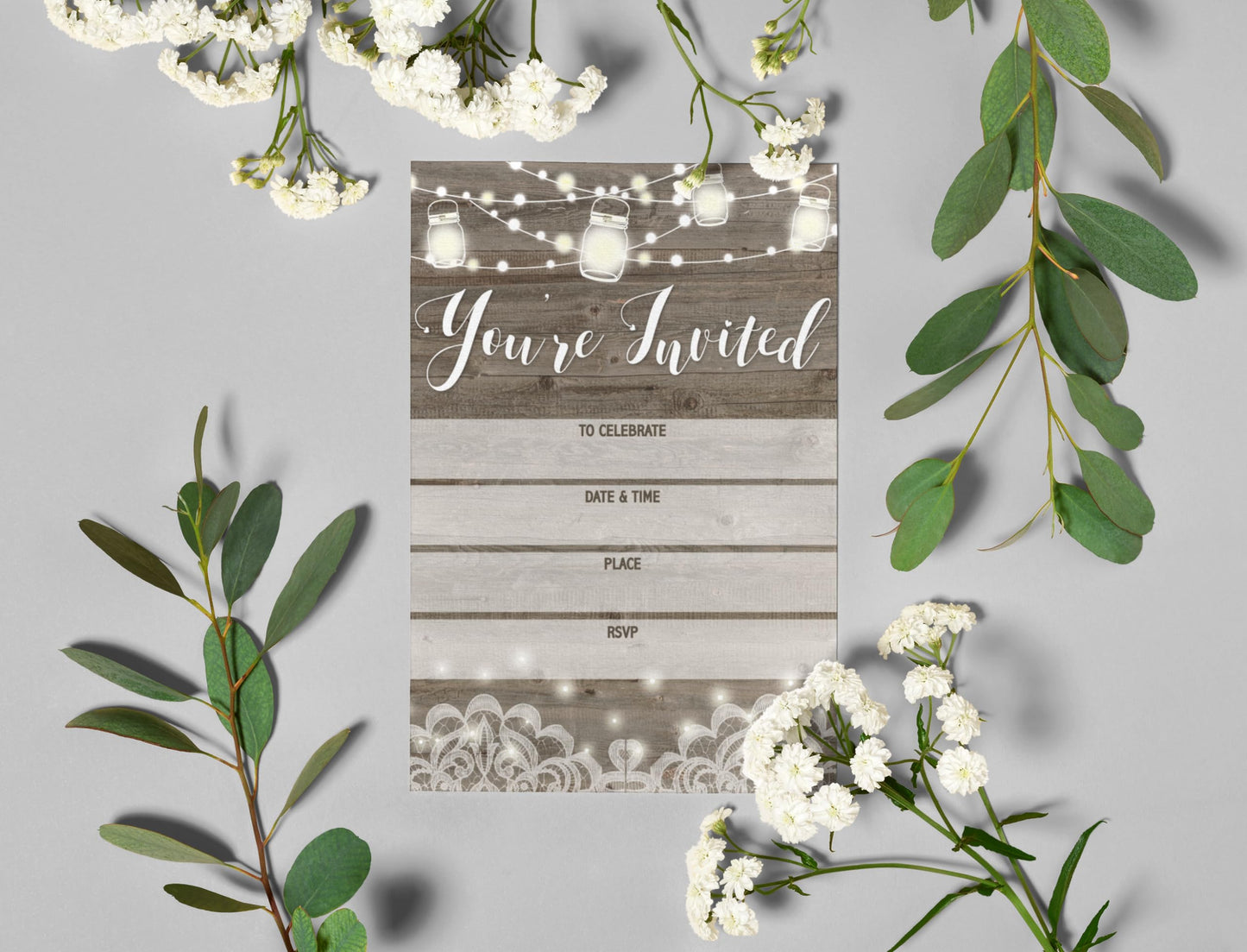 Stonehouse Collection | You're Invited | Rustic Fill-in Party Invitations With Envelopes 25 Invites & Envelopes |Wedding, Baby Shower, Rehearsal Dinner, Birthday Party (Rustic Youre Invited)