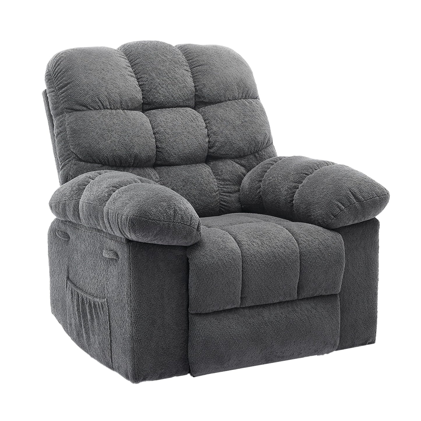 Manual Recliner Chair,Ergonomic Overstuffed Breathable Fabric Reclining Chair with Side Pockets,q235 Steel Frame Lazy Boy Recliner Single Sofa for Living Room Bedroom