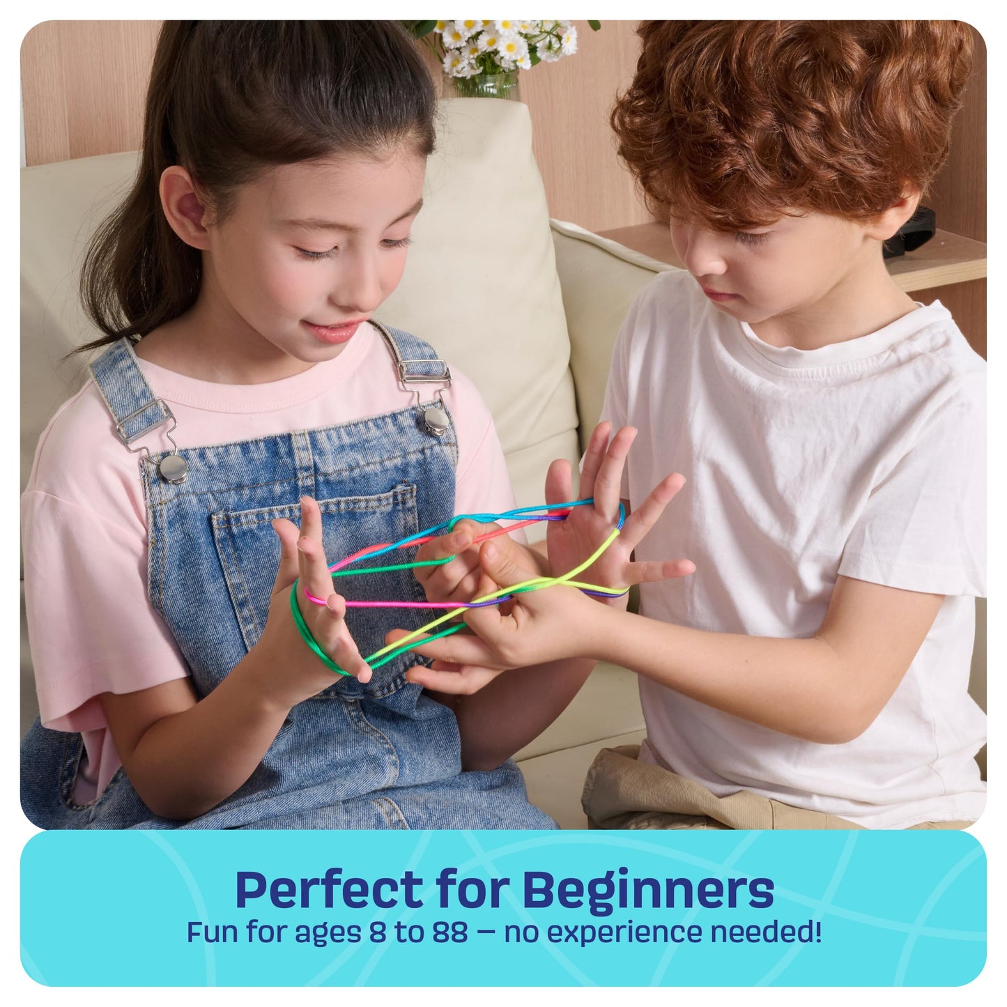 Dan&Darci Cat’s Cradle String Game Book w/ String - Step by Step Illustrated Guide - Gifts for 8 9 10 11 12 Year Old Girl - Gifts for Kids - Stocking Stuffers - Tween, Preteen Girl Gift - Kids Books