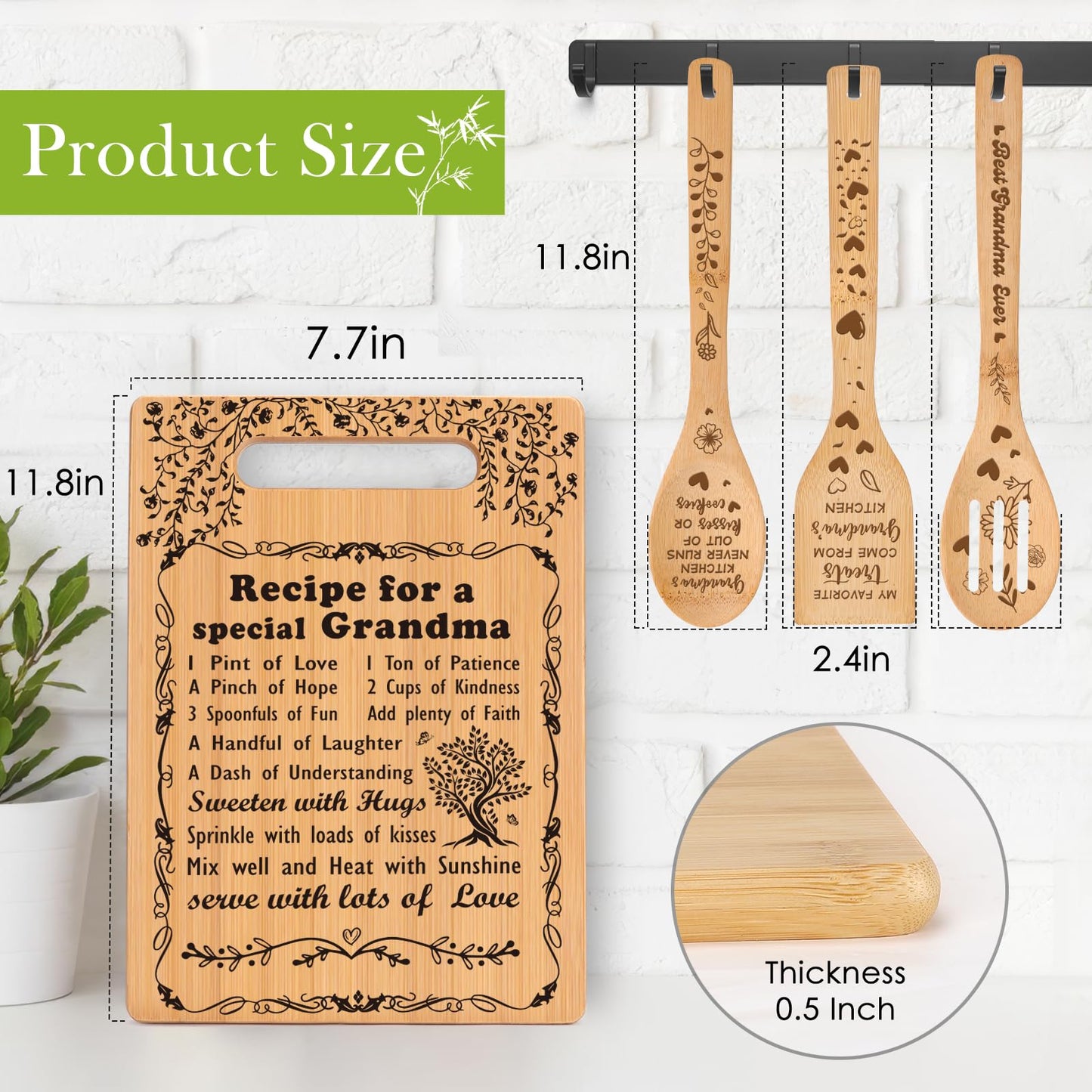 Grandma Gifts Mothers Day Gifts for Grandma Great Grandma Birthday Gifts from Grandkids Granddaughter Grandson Best Grandma Ever Gift New Grandma Nana Gigi Christmas Cutting Boards for the Kitchen