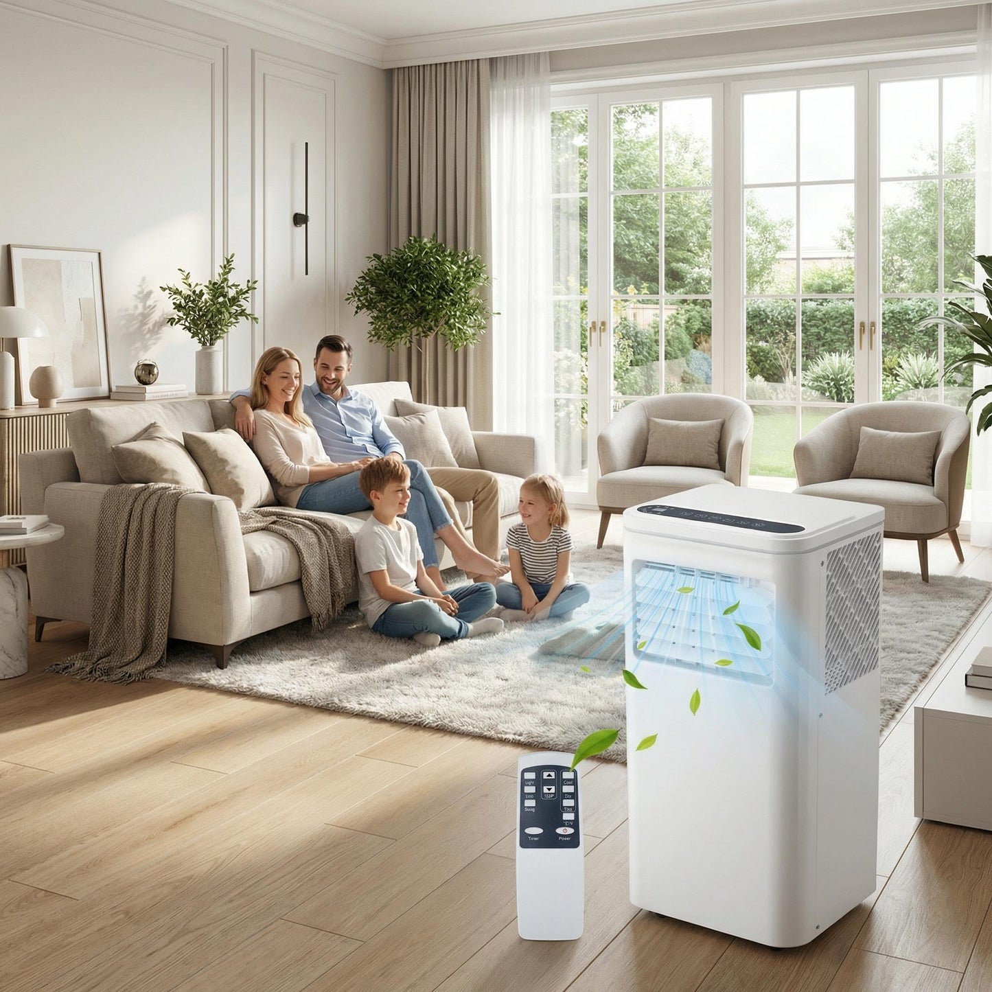 10,000 BTU Portable Air Conditioners, 4-in-1 Modes Up to 450 Sq.Ft., Portable AC Unit with Cool, Fan, Dehumidifier, Sleep, 24H Timer, Remote & Installation Kit, for Bedroom