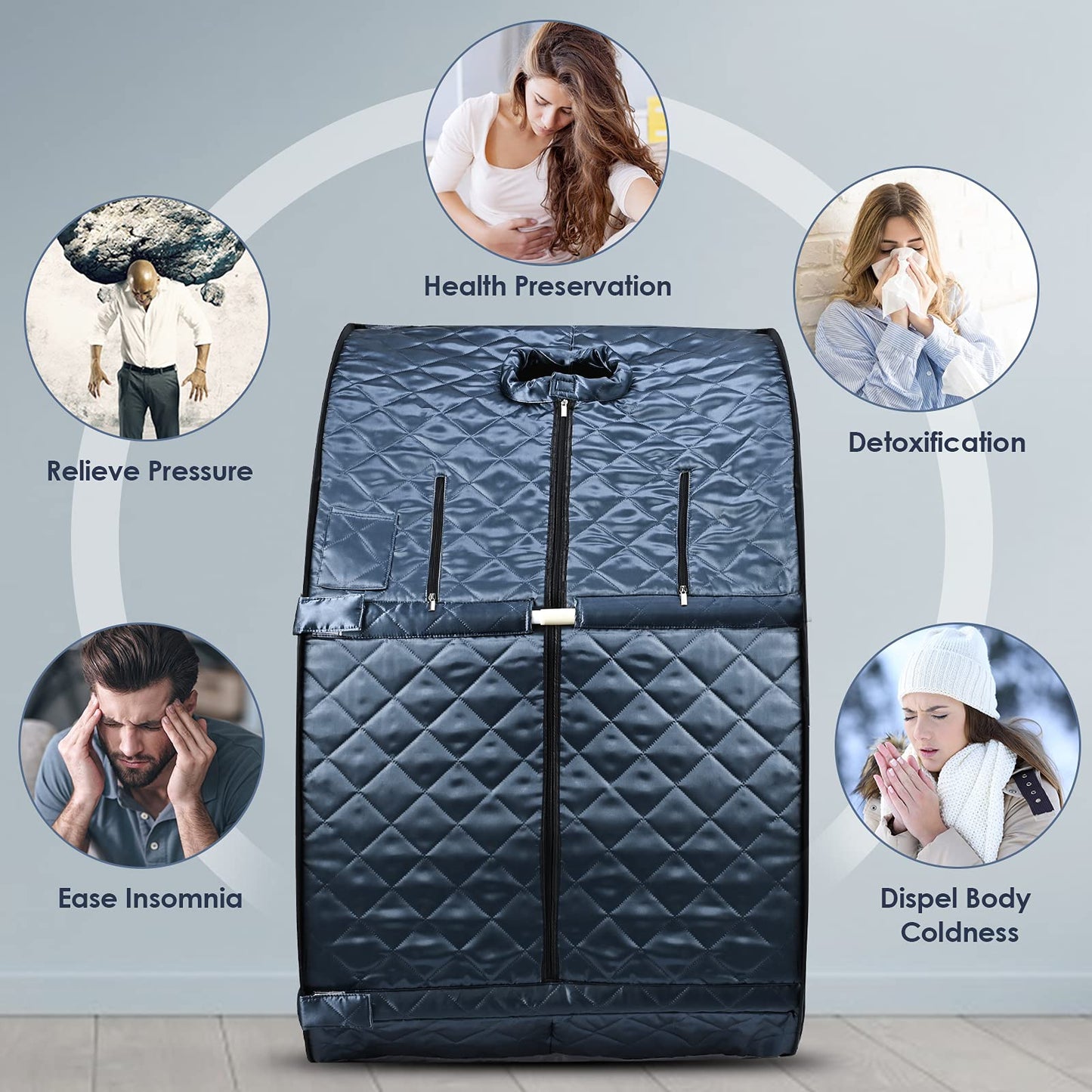 Portable Sauna, Sauna Box for Home, Personal Steam Sauna, Foldable Sauna with 3L, up to 90min,800W Steam Sauna Generator with Safety Protection, Remote Control & Portable Chair, UL Certified