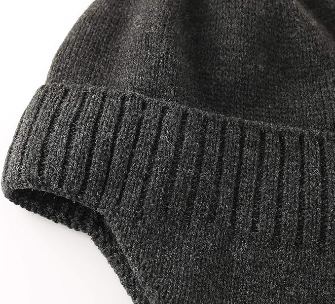 Home Prefer Mens Winter Hat Knit Earflap Hat Stocking Caps with Ears Beanie Hat