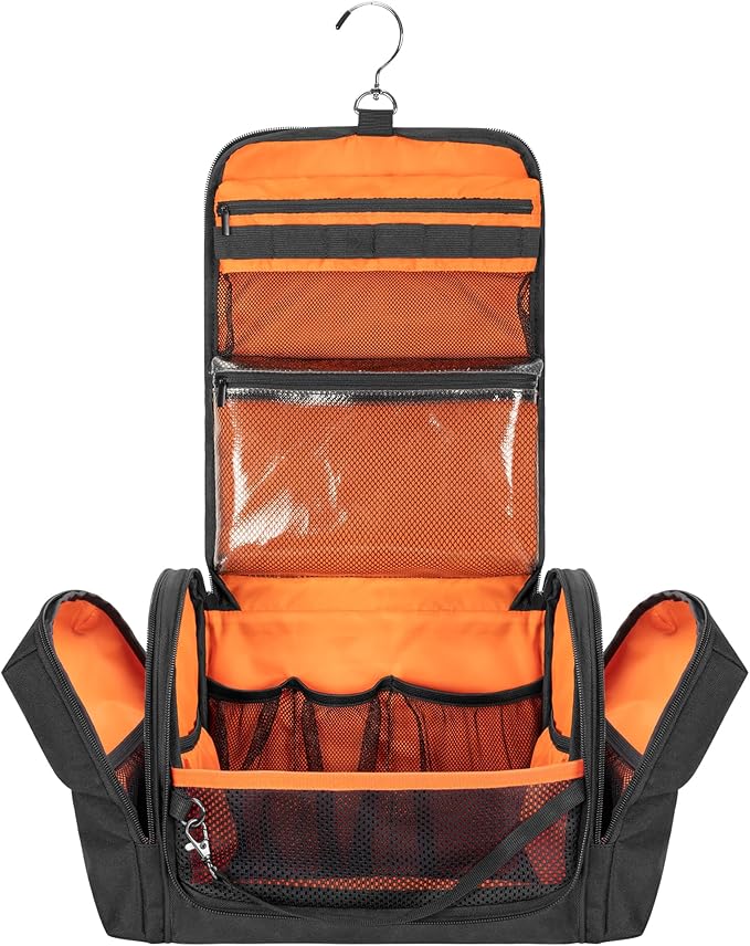 Prokva Tactical Toiletry Travel Bag for Men, Hanging Dopp Kit Hygiene Bag Shower Organizer with Hook for Toiletries and Sh...