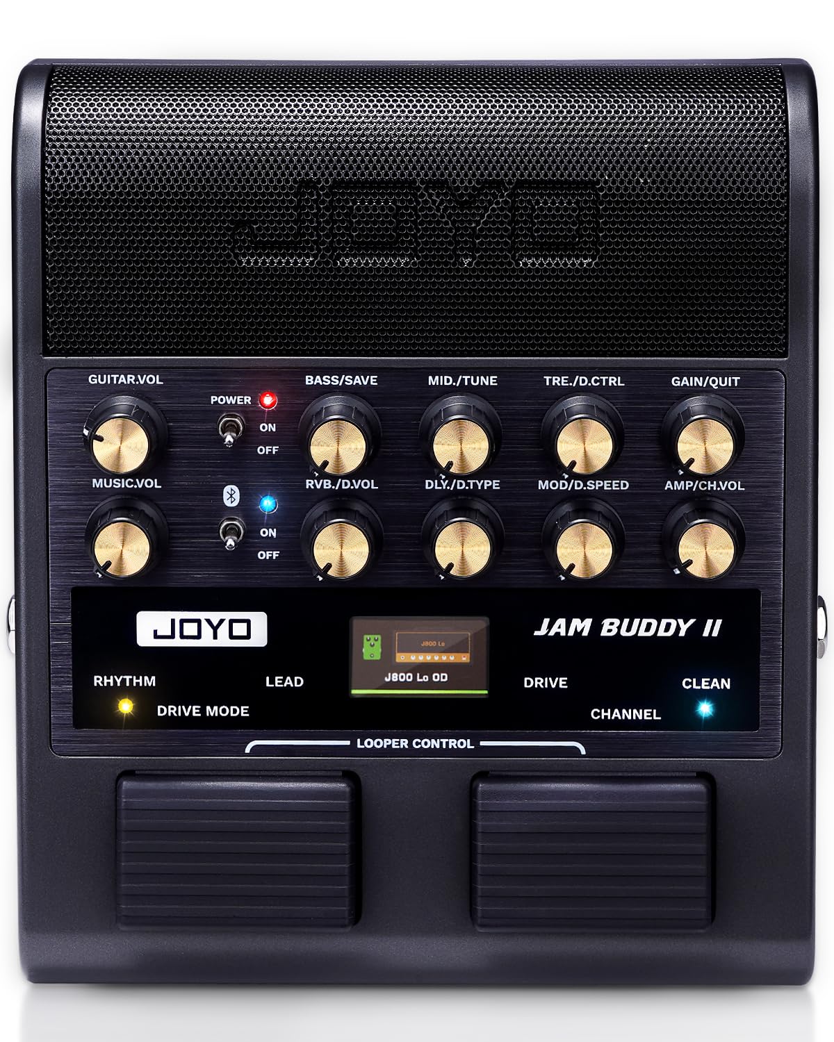 JOYO 10W Portable Electric Guitar Amp Multi-Effects Pedal Combo Amplifier with Footswitch,14 Amp Models,3-Band EQ,36 Drum Patter