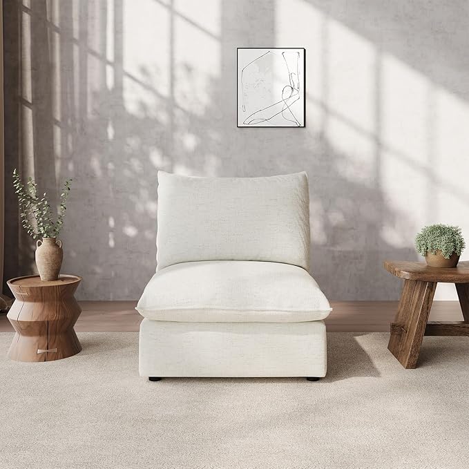 Gtilzria Waterproof Cloud Sectional Couches,High Backrest Down Filled Sofa for Living Room,Modular Sofas Spill & Stain-Resistant Cloud Couch,Detachable Couch Covers,Cream White