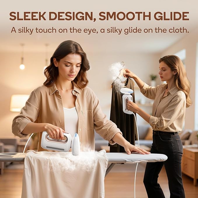 Newbealer Handheld Fabric Steamer for Clothes, 850W Portable Wrinkle Remover with Horizontal & Vertical Steaming, 30s Fast Heat Up, 230ml Water Tank, for Home, RV & Hotel(Only for 120V)