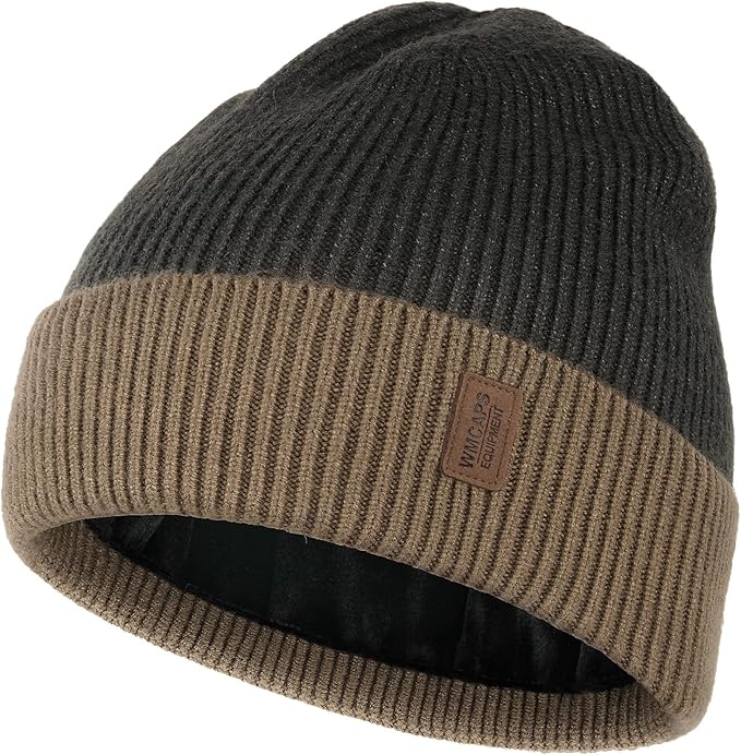 Wmcaps Winter Beanie for Men Women, Fleece Lined Beanie Soft Warm Knit Hat Ski Stocking Cuffed Cap