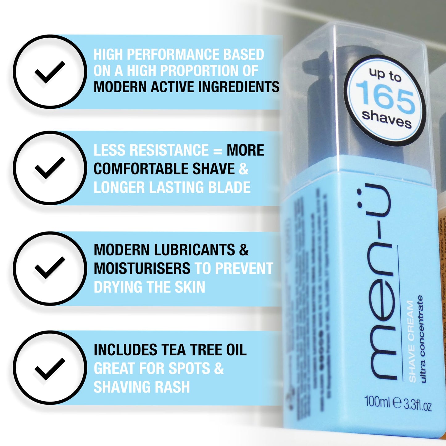 men- High-Performance SHAVE CREAM REFILL w/UP TO 165 SHAVES, mens shaving cream with Long Lasting/Ultra-Concentrate Formula with