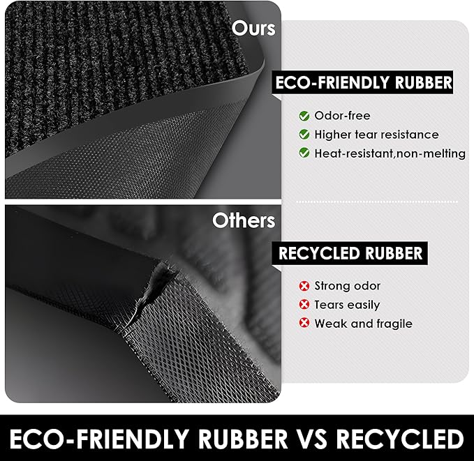3′ x 5′ Front Door Mat Indoor Outdoor Entrance, Commercial Floor Mat Heavy Duty Dirt Trapper Entryway Doormat, Custom Size Non Slip Rubber Backing Welcome mat, Door Mat for High Traffic Area