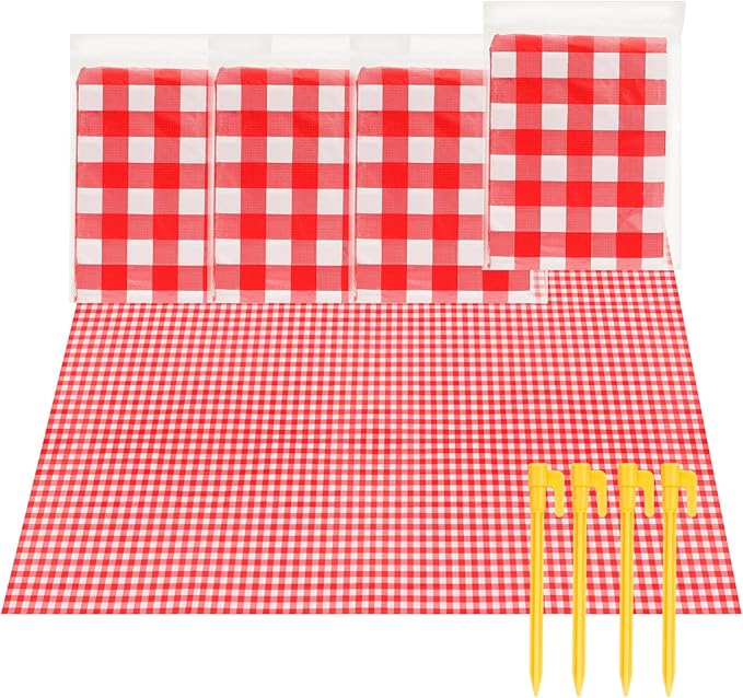 yuuzue 4 Pcs Disposable Outdoor Picnic Blankets 70.9''x70.9'' Portable Pocket Blanket Foldable Waterproof Picnic Mats Sand...