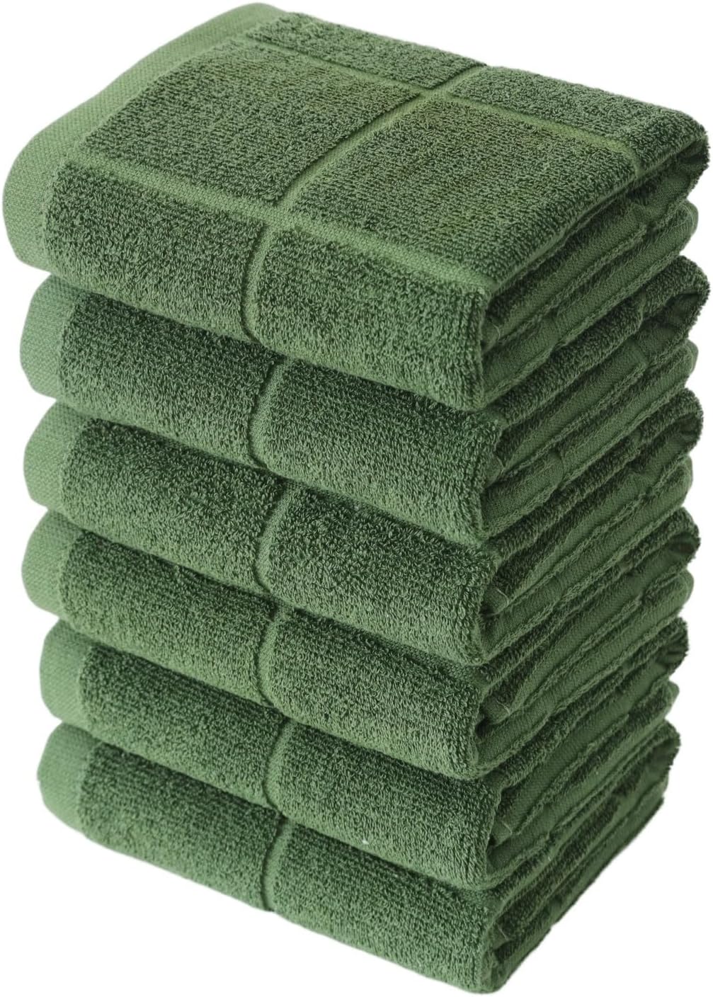 Glynniss Kitchen Towels Pack of 6pcs, Cotton Dish Towels for Kitchen Drying, Kitchen Hand Towels for Washing (Dark Green, 15x25 inches - 6pcs)