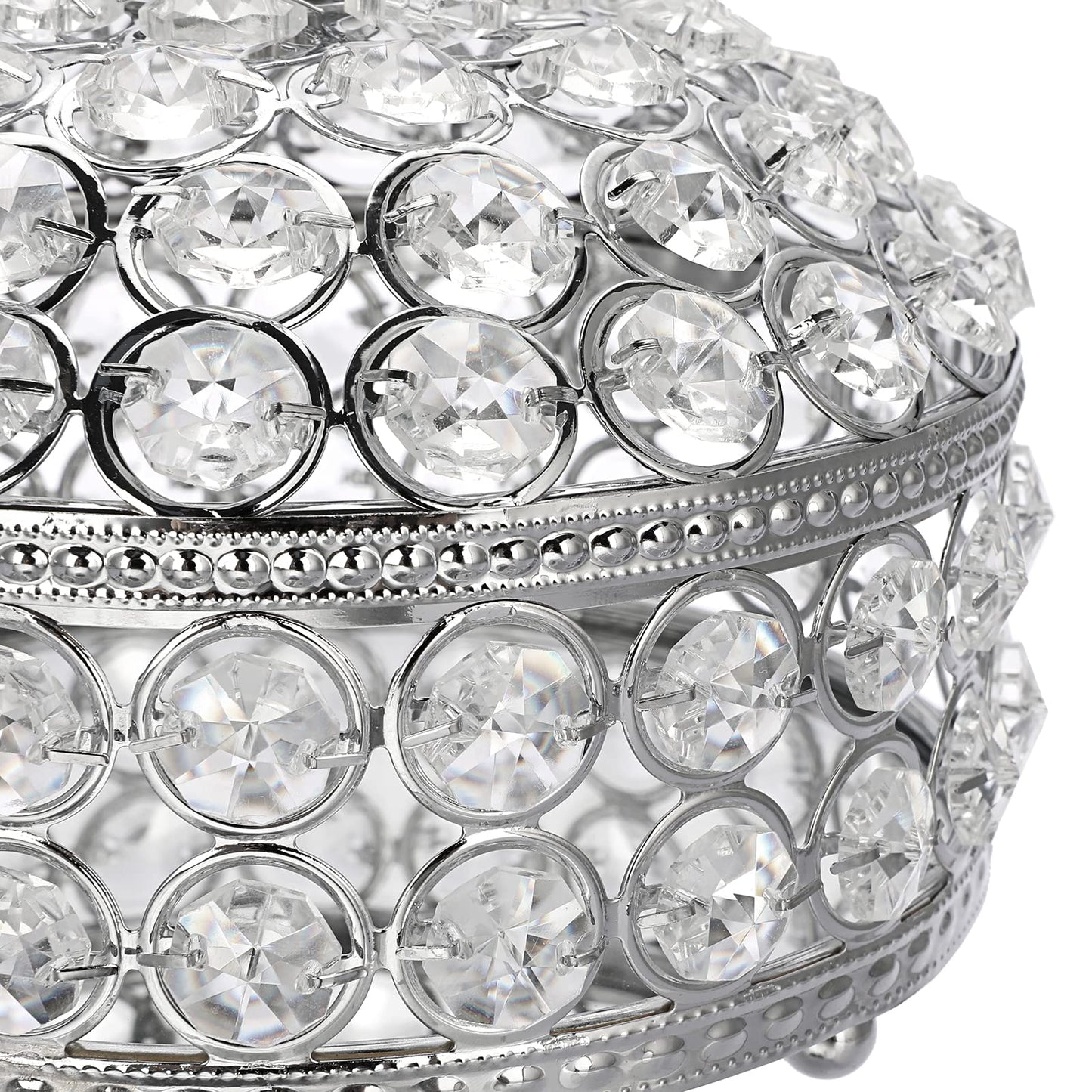 Hipiwe Crystal Mirrored Jewelry Box Trinket Organizer Box Luxury Decorative Ring Box Earrings Storage Holder Keepsake Box Birthday Christmas Gift for Women, X-Large