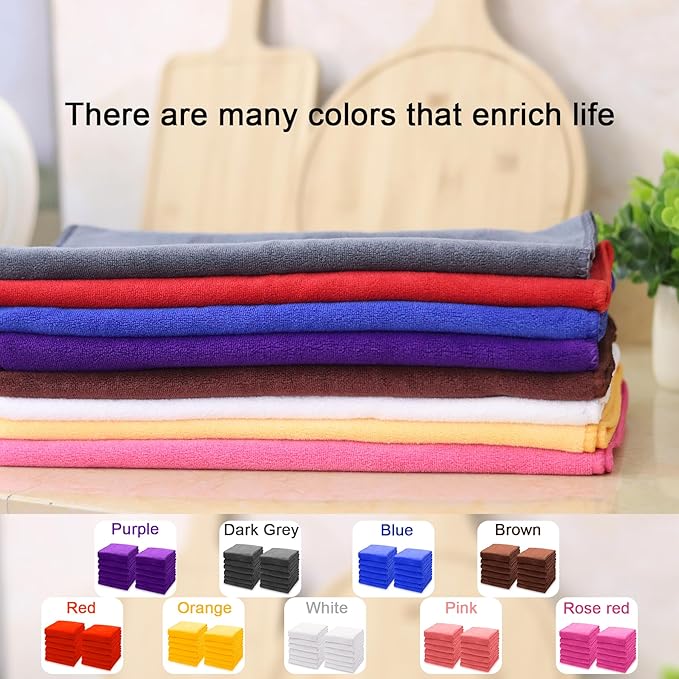 kimteny 13x28 Inches Kitchen Cloth Dish Towels, 400 GSM Premium Dishcloths, Super Absorbent Coral Velvet Microfiber Cleaning Cloths, Fast Drying Rags for Washing Dishes (8 Pack, Blue)
