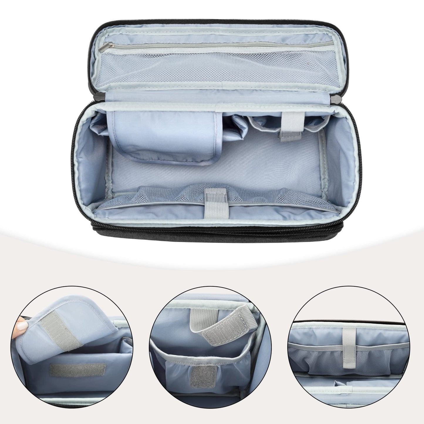 CURMIO CPAP Travel Bag Compatible for ResMed AirMini, Machine Carrying Case for Supplies, Black (Empty Bag Only, Patent Design)