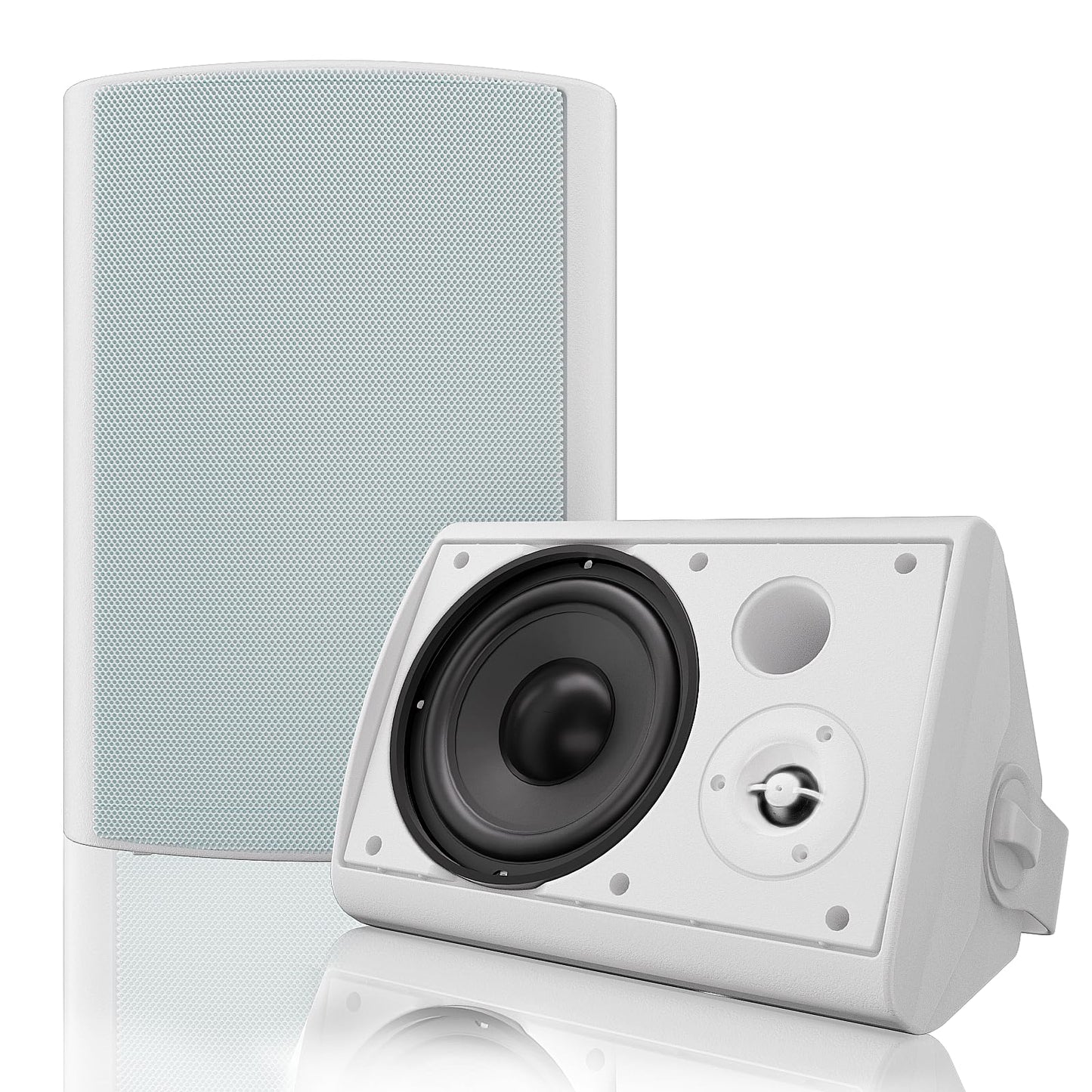 Herdio 6.5 Inches Outdoor Bluetooth Speakers Waterproof With Powerful Bass,Wall Mount Speakers Wired Weather Resistant For Patio
