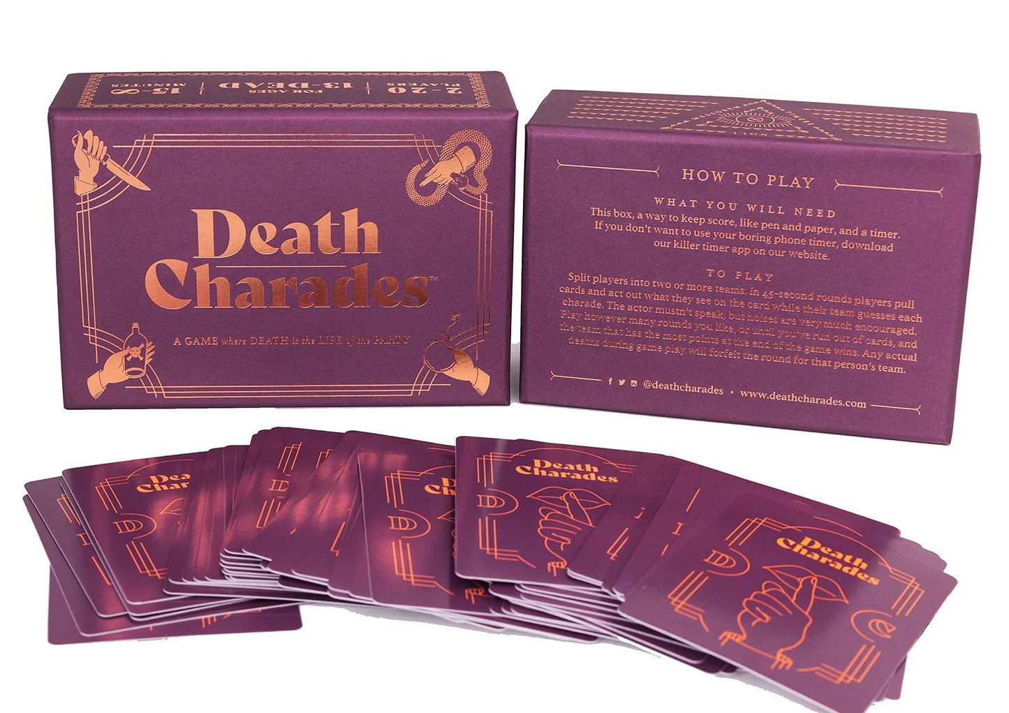 Death Charades: Silly, Fun, Party Card Game, Teams Have 45 Second Rounds to Guess The Charade, Endless Rounds or Until The Cards Run Out, 2 to 20 Players, for Ages 13 and up