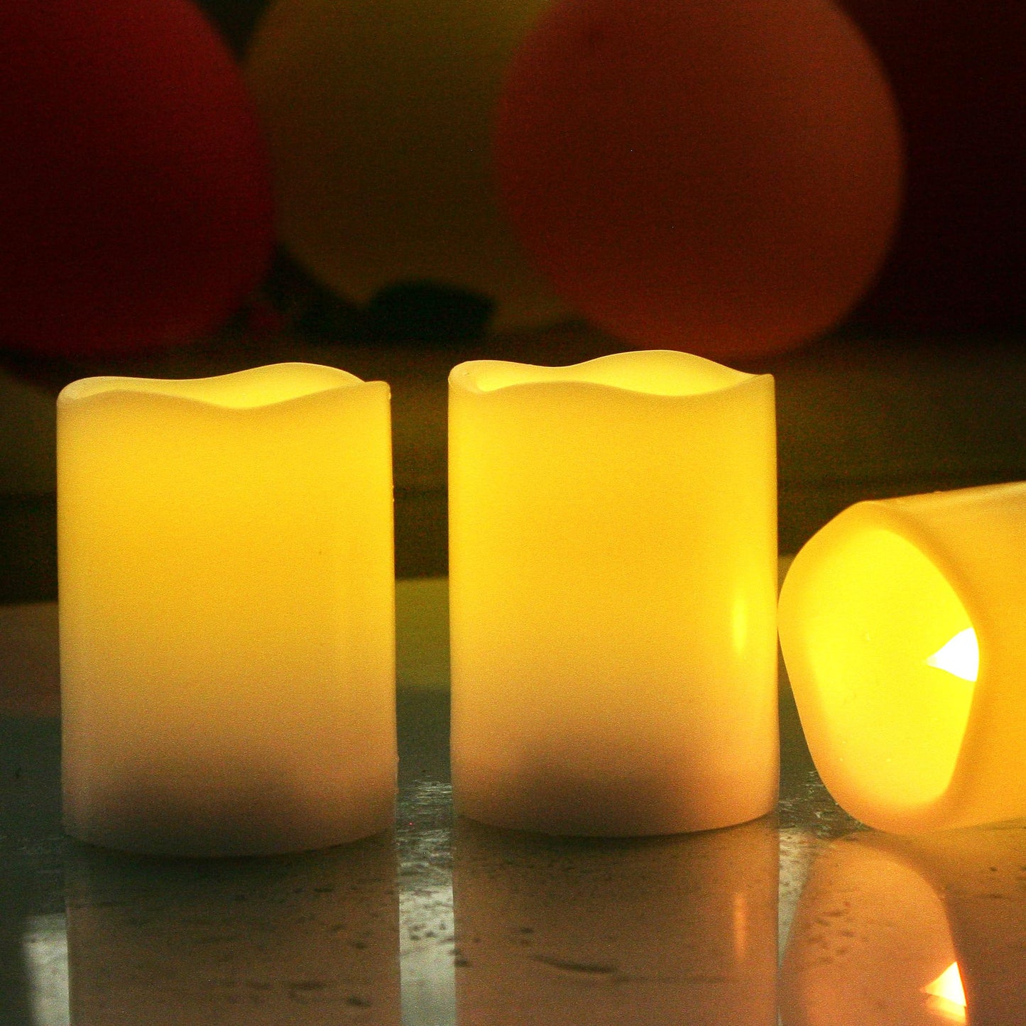 Waterproof Outdoor Battery Operated Flameless Candles with Auto Timer Flickering Plastic Resin Electric LED Pillar Lights for Lantern Patio Garden Wedding Party Decorations 3x3 Inches 6 Pack White